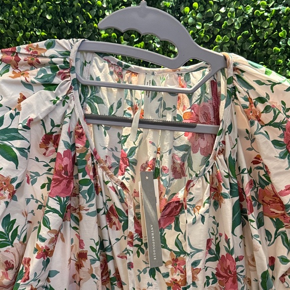 Anthropologie Floral Maxi Dress - Cream and Pink - Picture 3 of 4